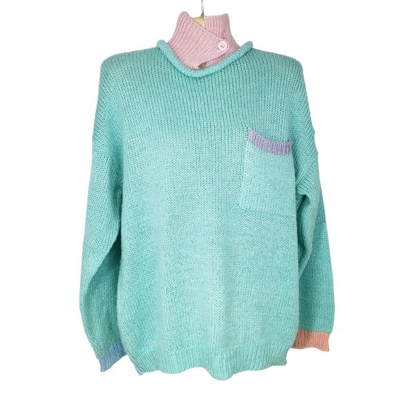 Gitano Sweaters - Gitano Knit Vintage Pastel Metallic Sweater Women's Size Large